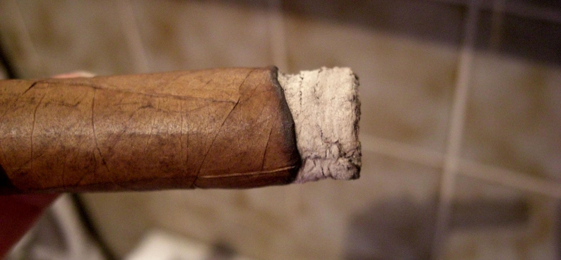 Smoldering Cigar with Ashes
